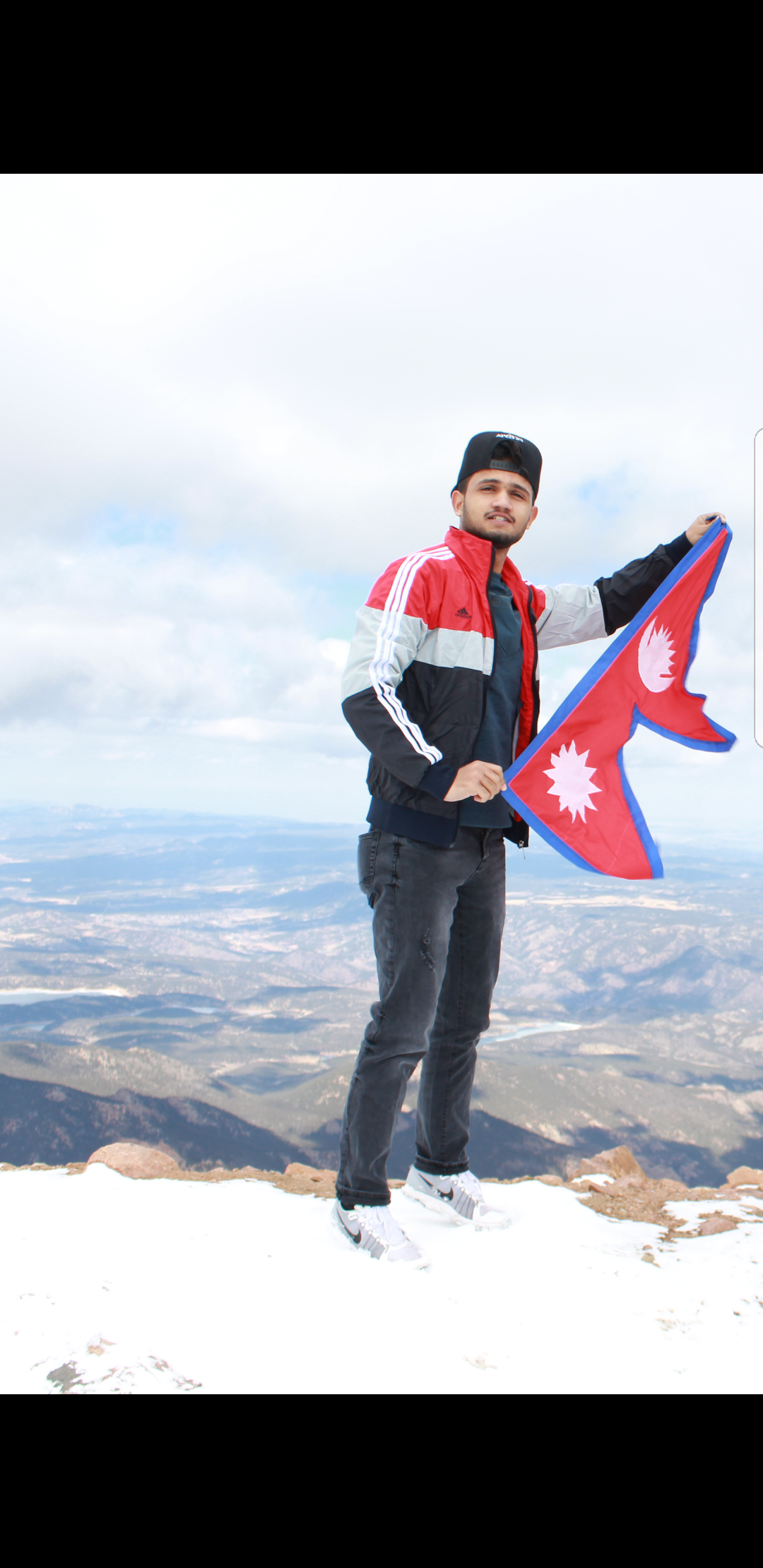 The only non-rectangular national flag and the mountains - Pikes Peak Colorado!
